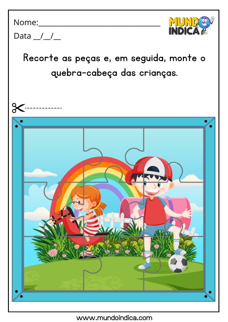 Quebra-Cabeça para Férias da Educação Infantil