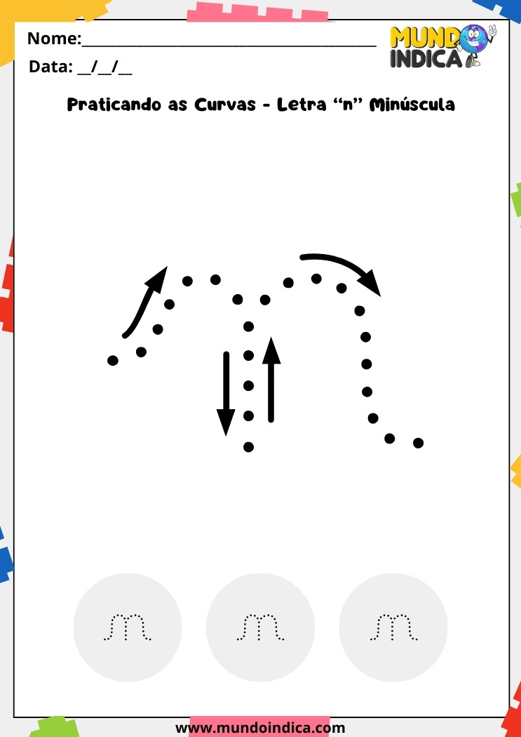 Atividade letra cursiva n minúscula