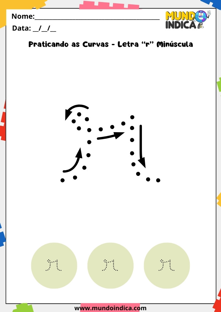 Atividade letra cursiva r minúscula