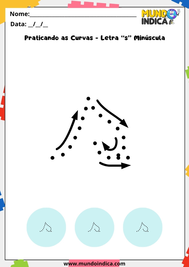 Atividade letra cursiva s minúscula