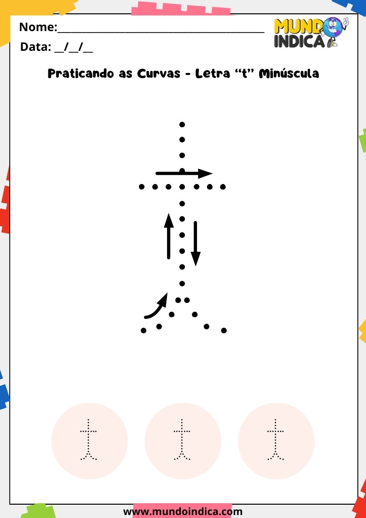 Atividade letra cursiva t minúscula