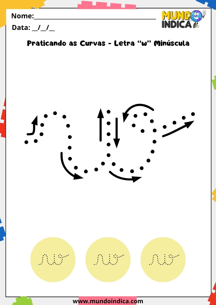 Atividade letra cursiva w minúscula