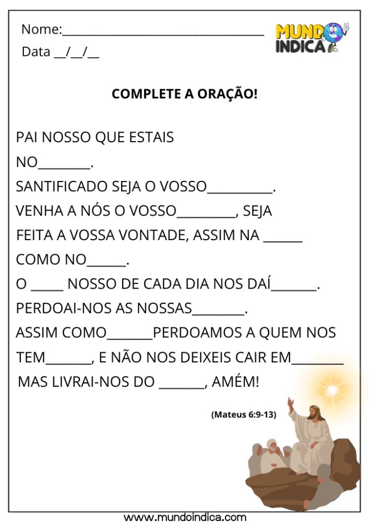 Api Nossi 10 Atividades Bíblicas sobre Oração