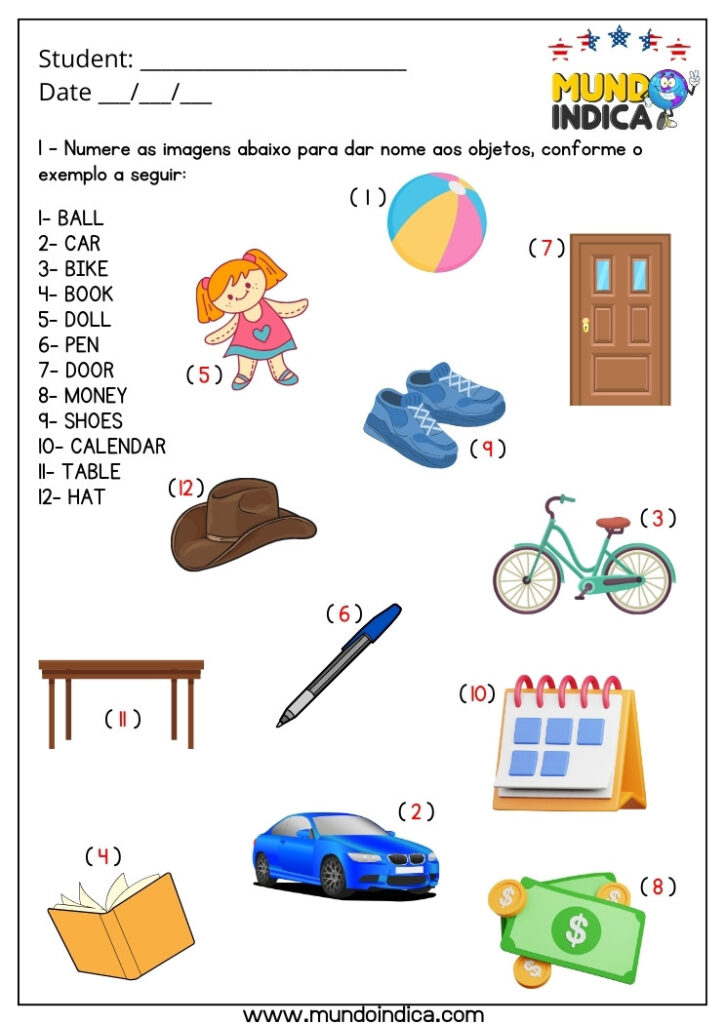 10 Atividades de Inglês 2 Ano com Respostas