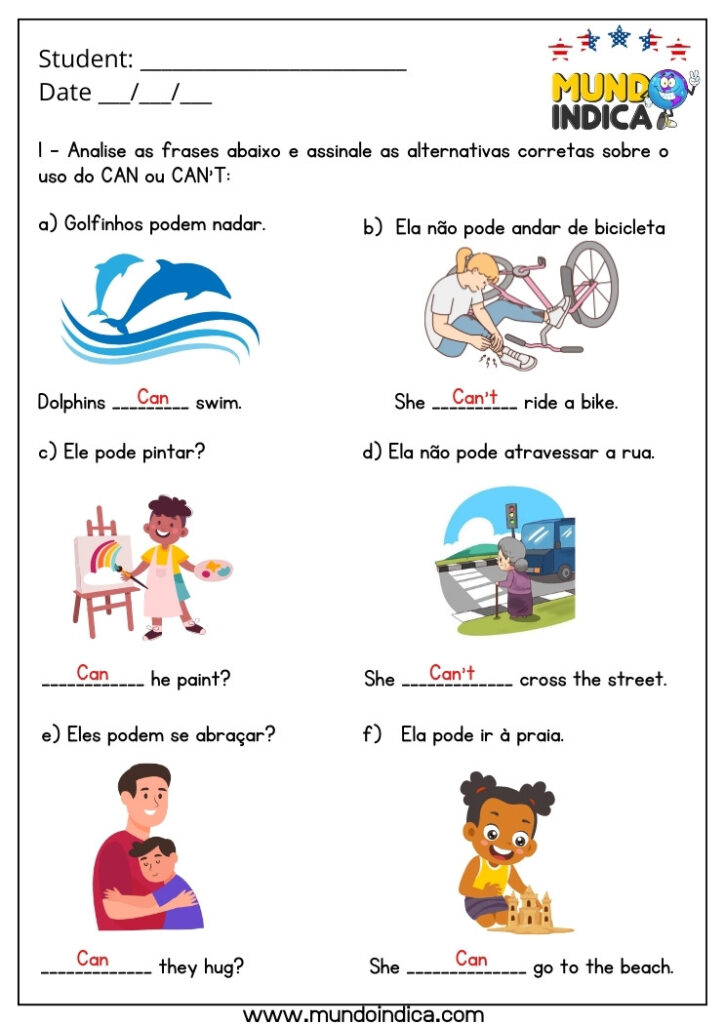 10 Atividades de Inglês 5 Ano com Respostas