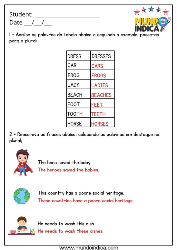 10 Atividades de Inglês 5 Ano com Respostas