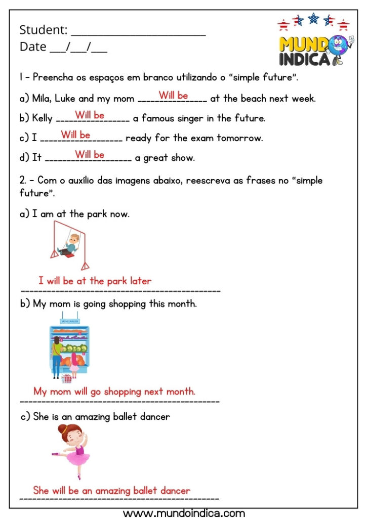 10 Atividades de Inglês 5 Ano com Respostas