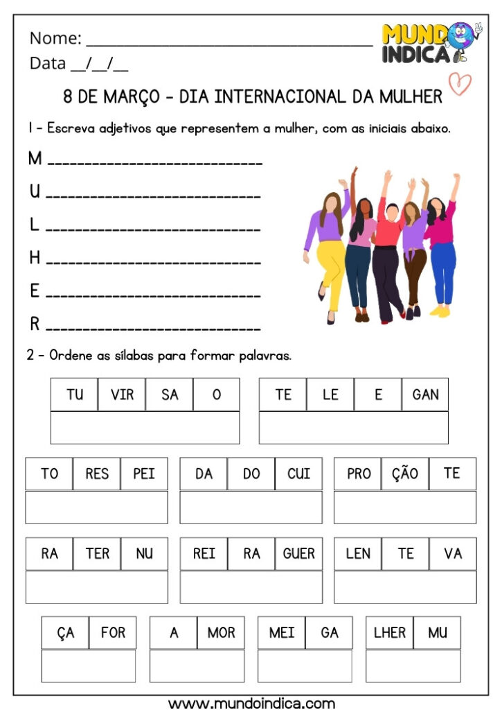 10 Atividades para o Dia Internacional da Mulher