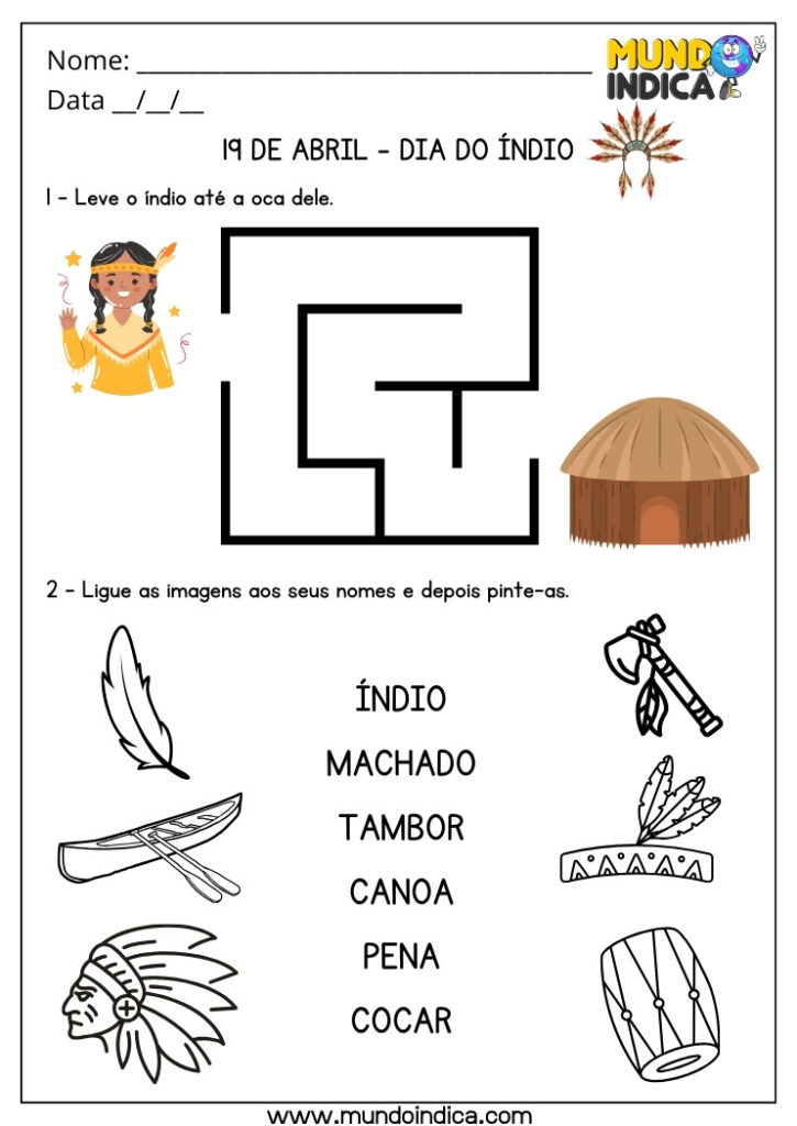10 Atividades para o Dia do Índio