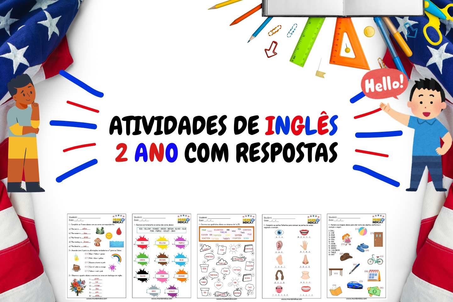 Atividades de Inglês 2 Ano com Respostas