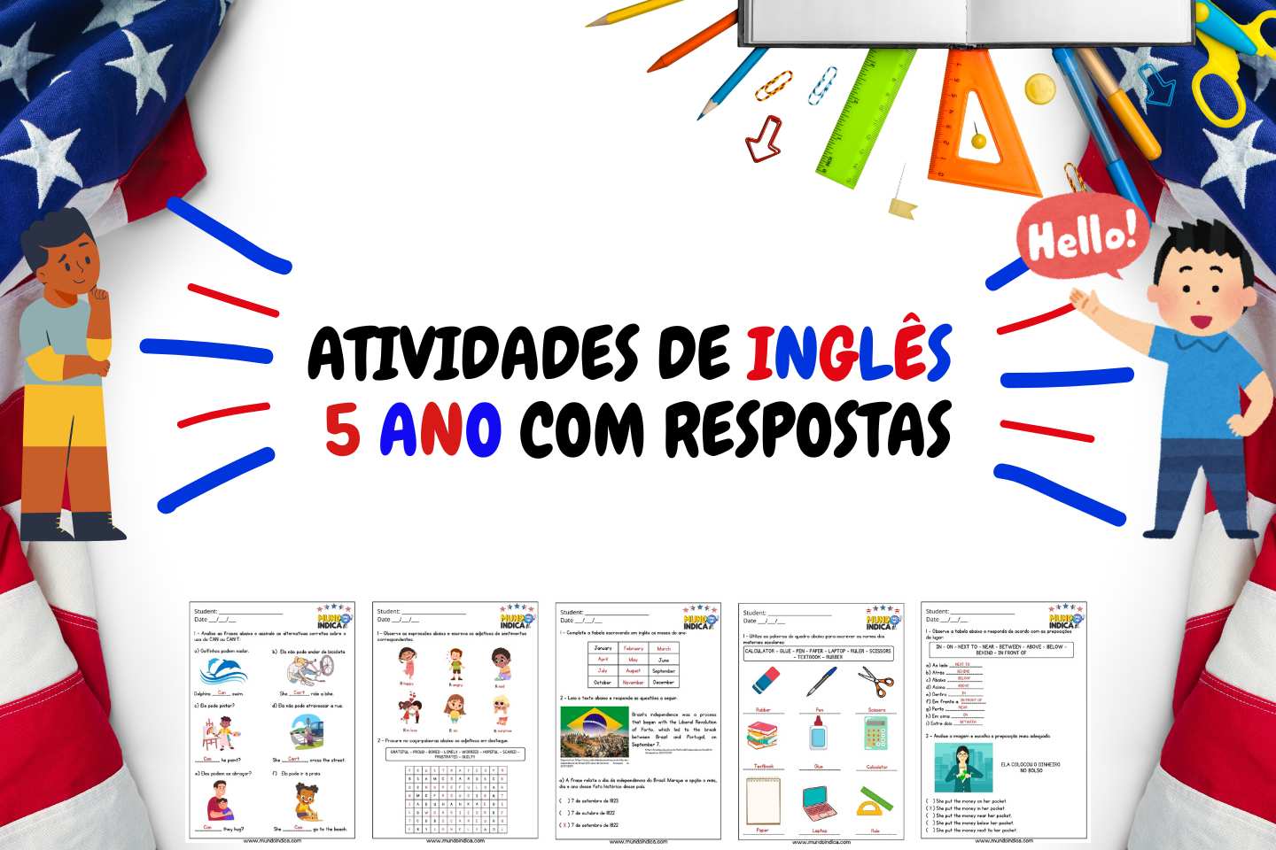 Atividades de Inglês 5 Ano com Respostas