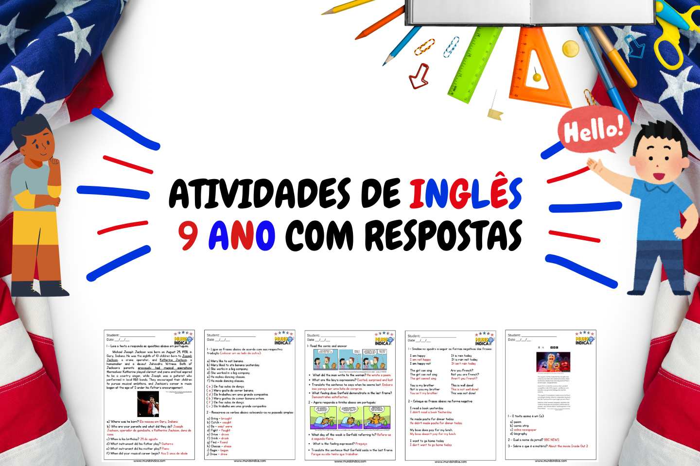 Atividades de Inglês 9 Ano com Respostas