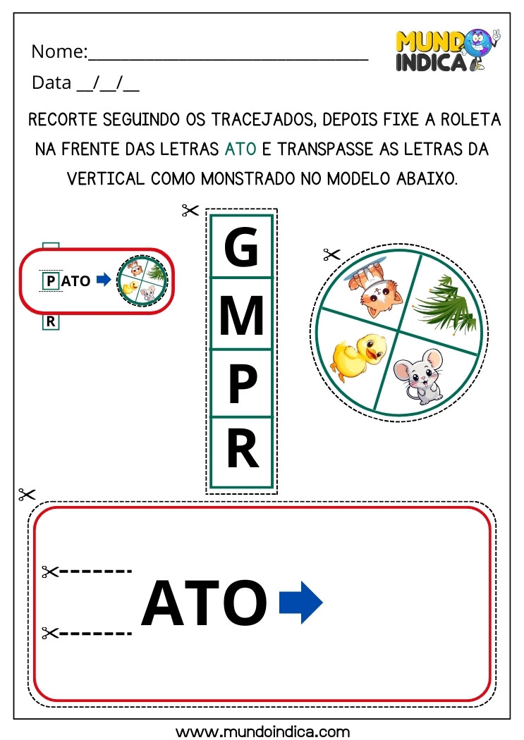 Atividade Lúdica de Leitura com Roleta Divertida