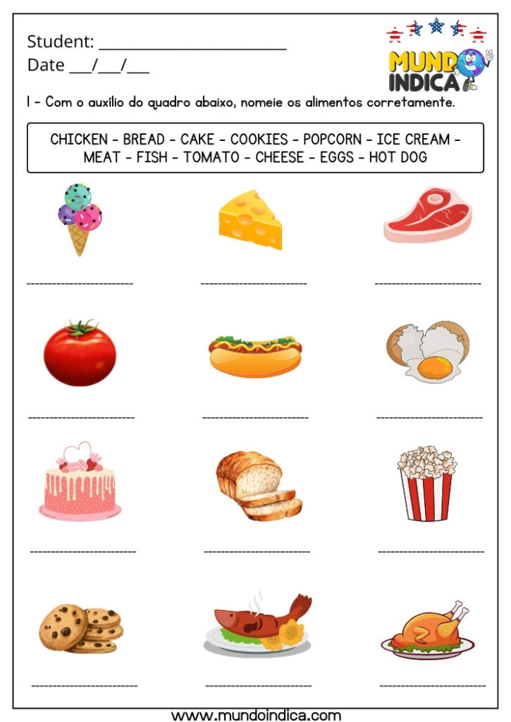 10 Atividades de Inglês 2 Ano para Imprimir