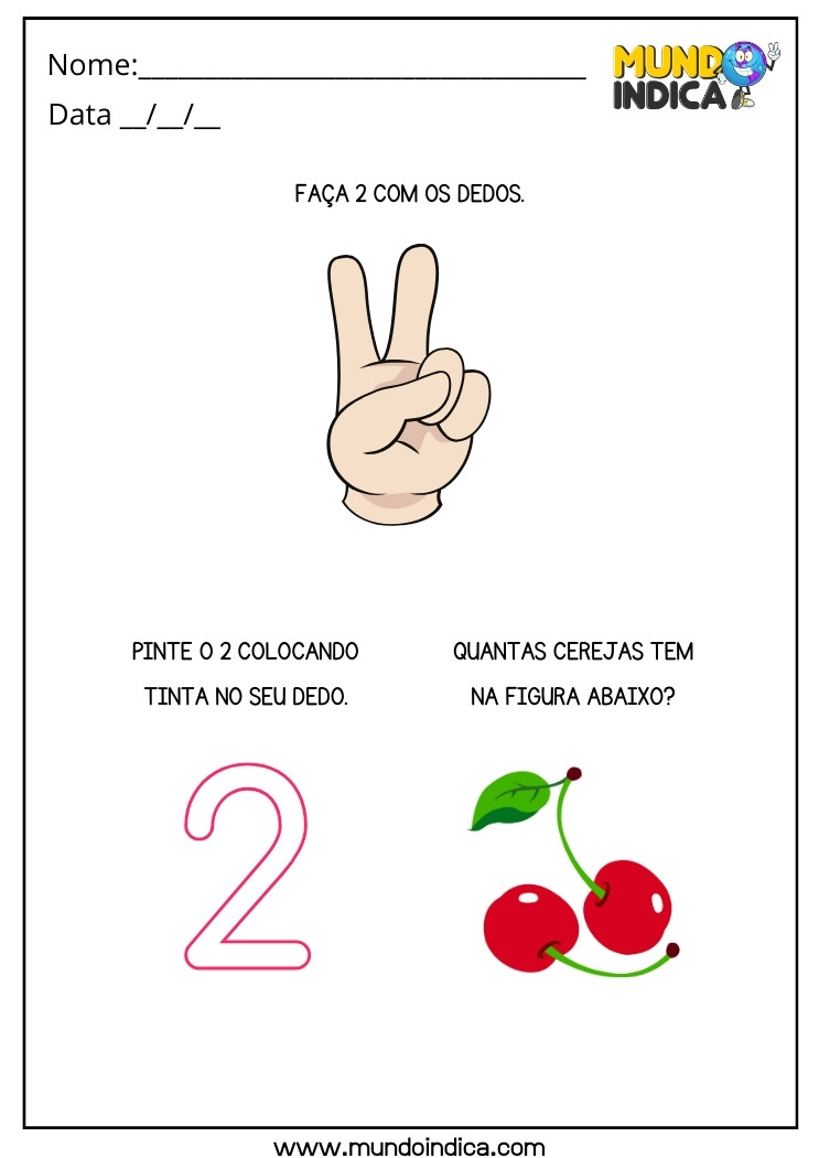 Atividades com o Número 2 para Alunos com Síndrome de Down para Imprimir