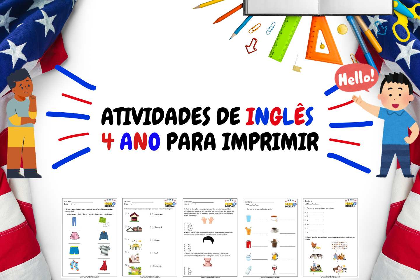 Atividades de Inglês 4 Ano para Imprimir