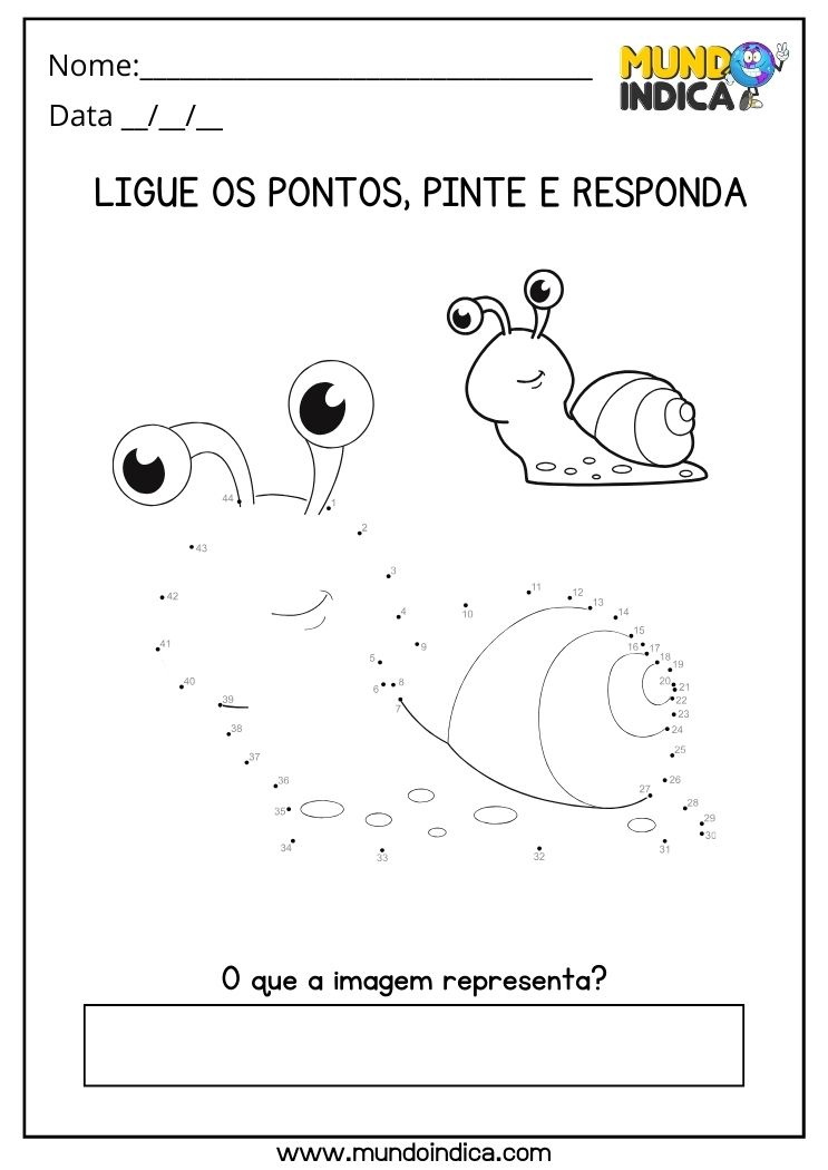 Atividade de Desenho do Caracol Ligando os Pontos para Dislexia para Imprimir