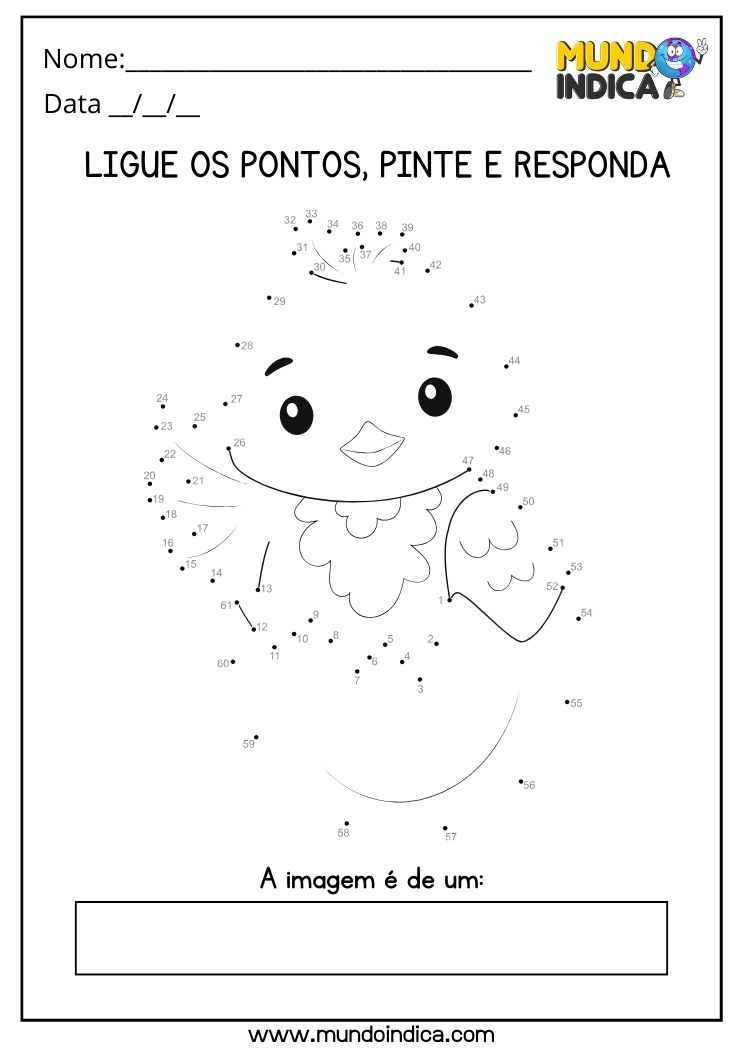 Atividade de Desenho e Pintura com Ligue os Pontos para Dislexia para Imprimir