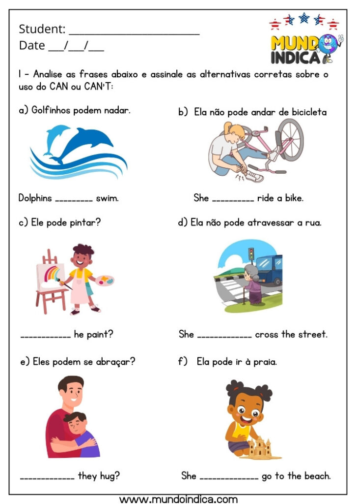 10 Atividades de Inglês 5 Ano para Imprimir