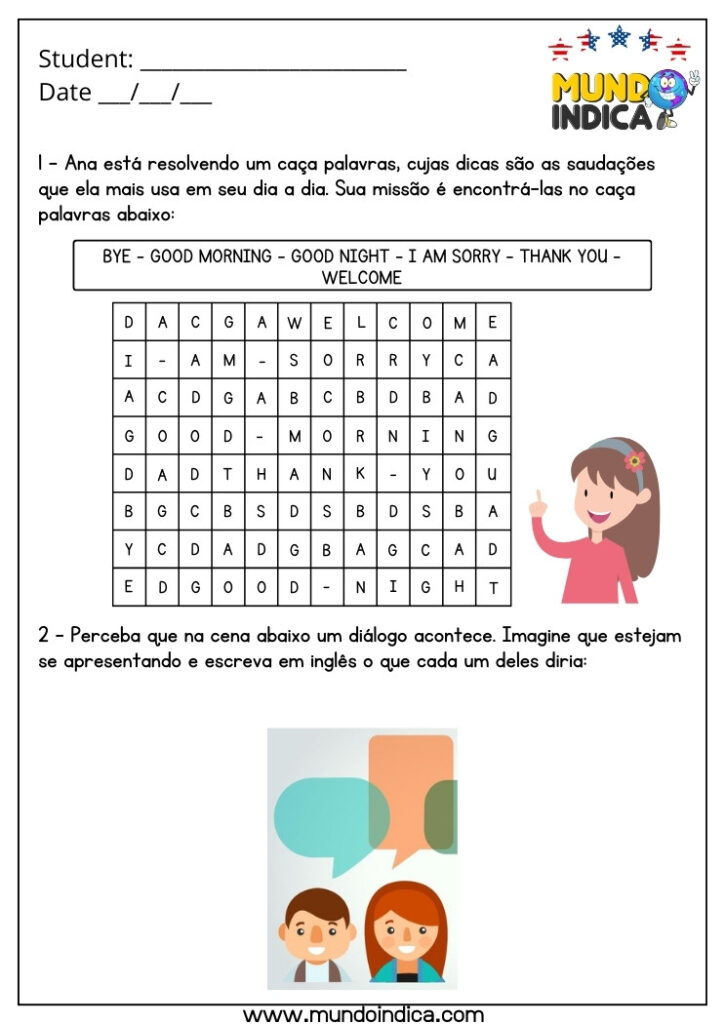 10 Atividades de Inglês 6 Ano para Imprimir
