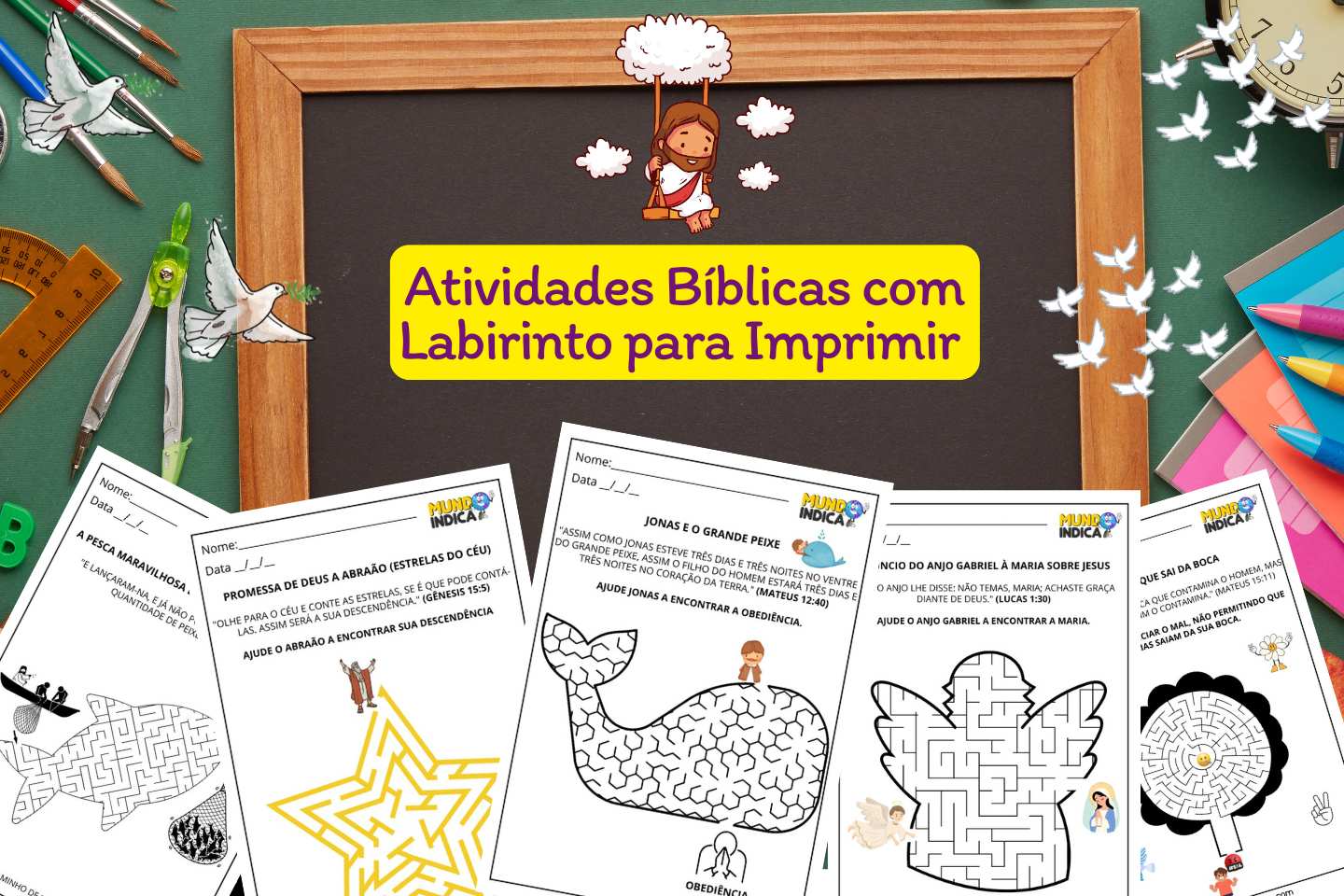 Atividades Bíblicas com Labirinto para Imprimir