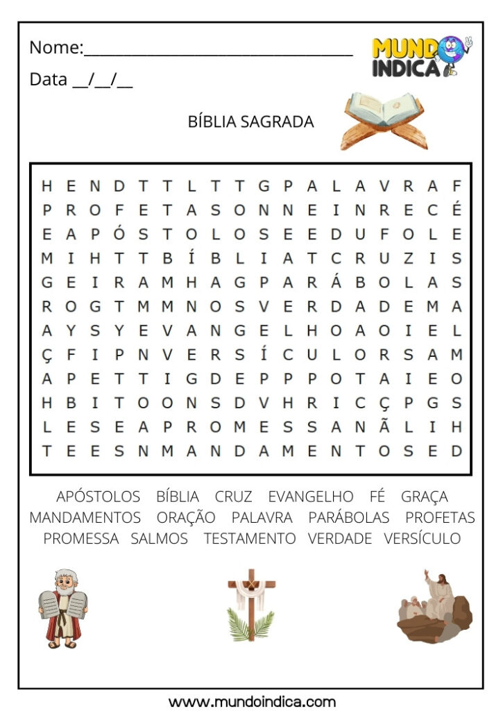 7 Caça-palavras Bíblicos para Imprimir