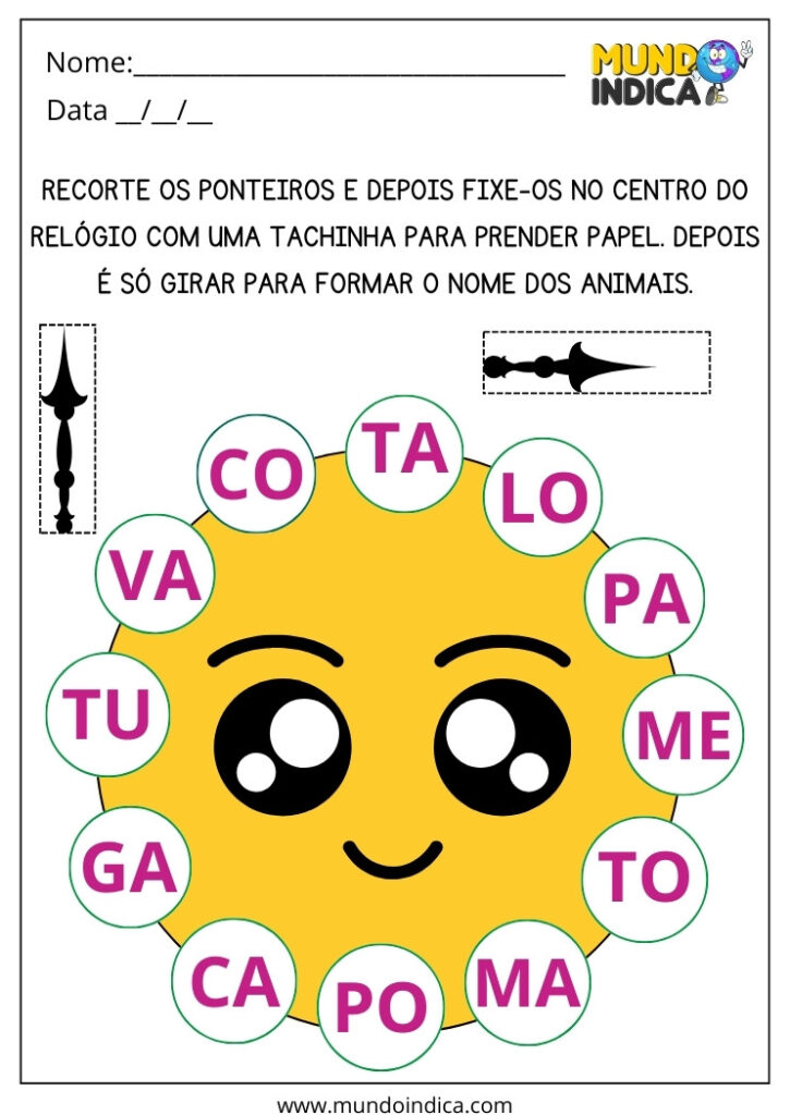 11 Atividades com Sílabas para Alunos com Dislexia para Imprimir
