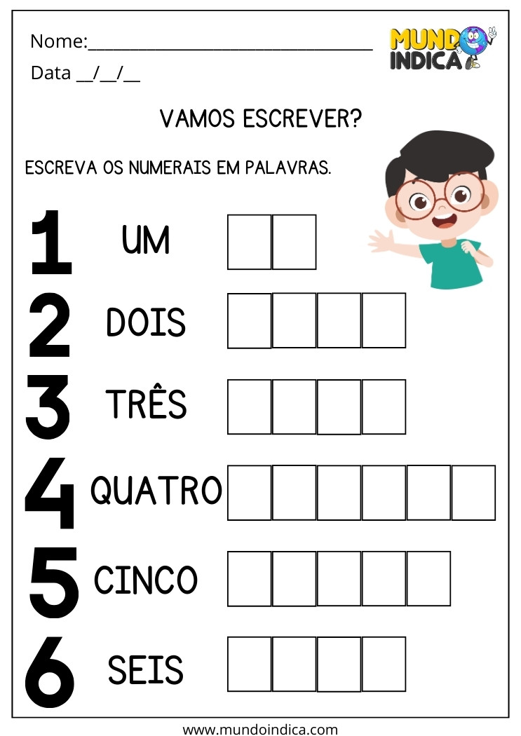 Atividade de Alfabetização com Números para Alunos com Deficiência Intelectual para Imprimir