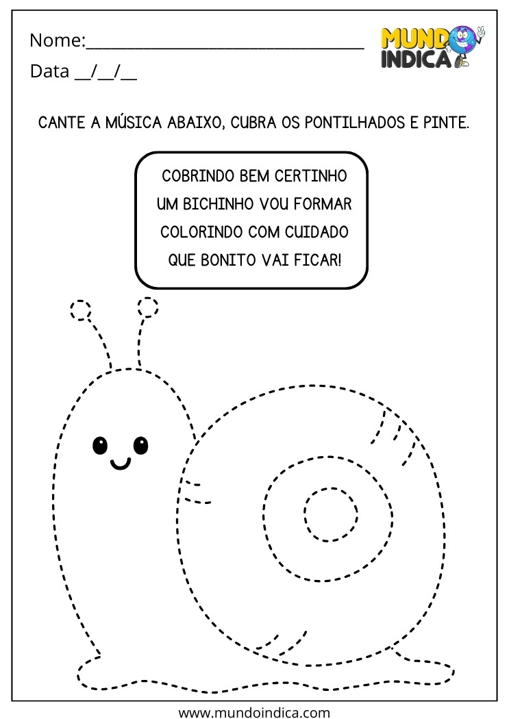 Atividade de Coordenação Motora e Pintura com Música para Alunos com Autismo para Imprimir