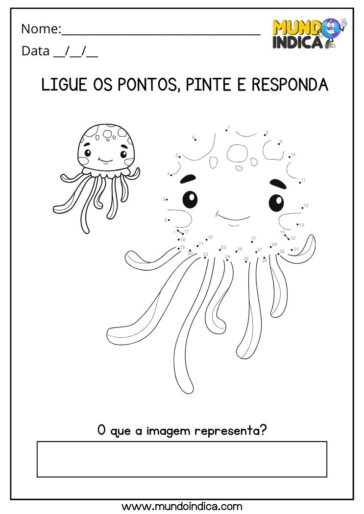 Atividade de Férias para TDAH com Ligue os Pontos e Pintura