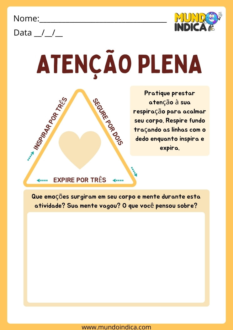 Atividade de Respiração para Trabalhar em Crianças com Autismo e Reflexão sobre Emoções e Pensamentos