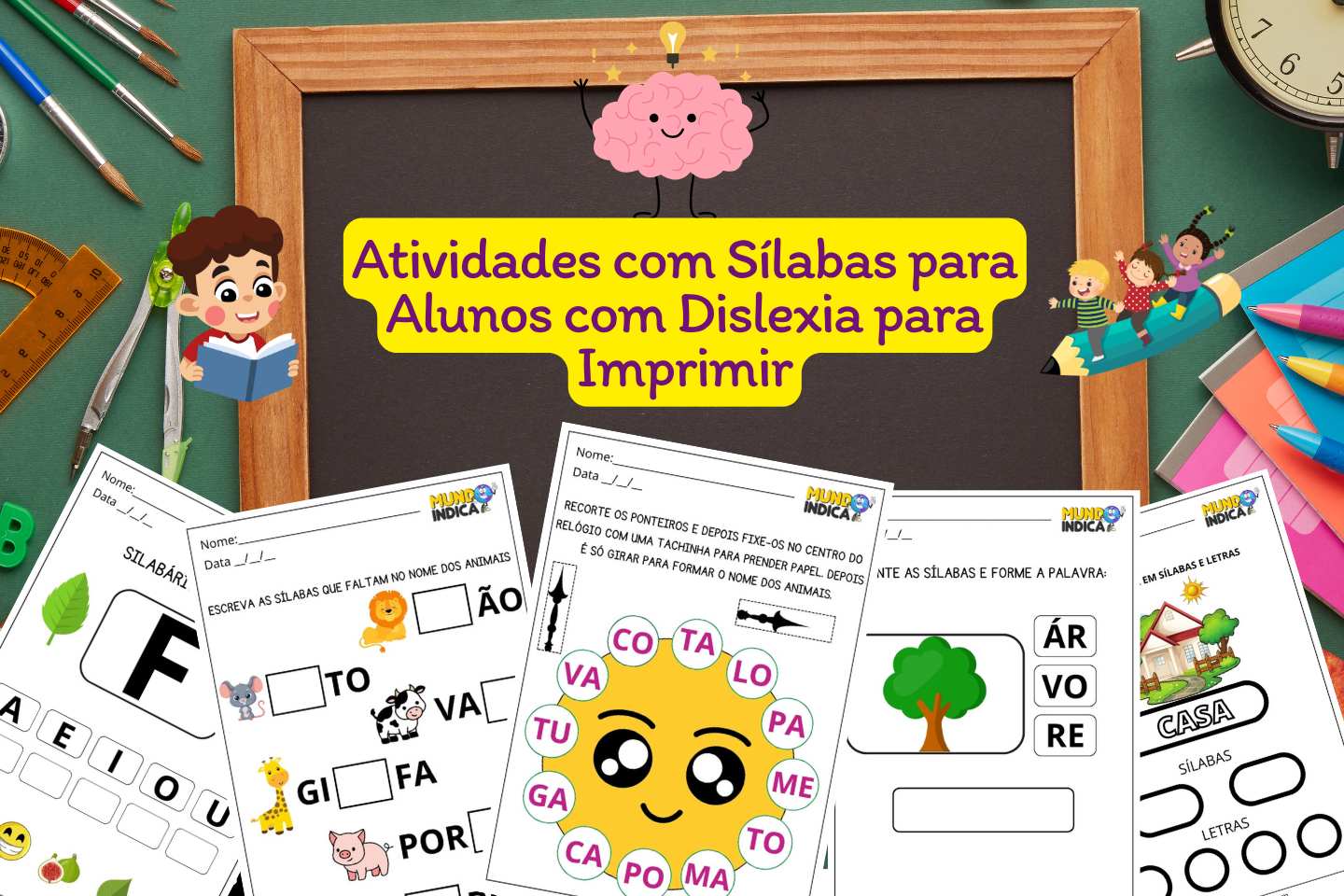 Atividades com Sílabas para Alunos com Dislexia para Imprimir