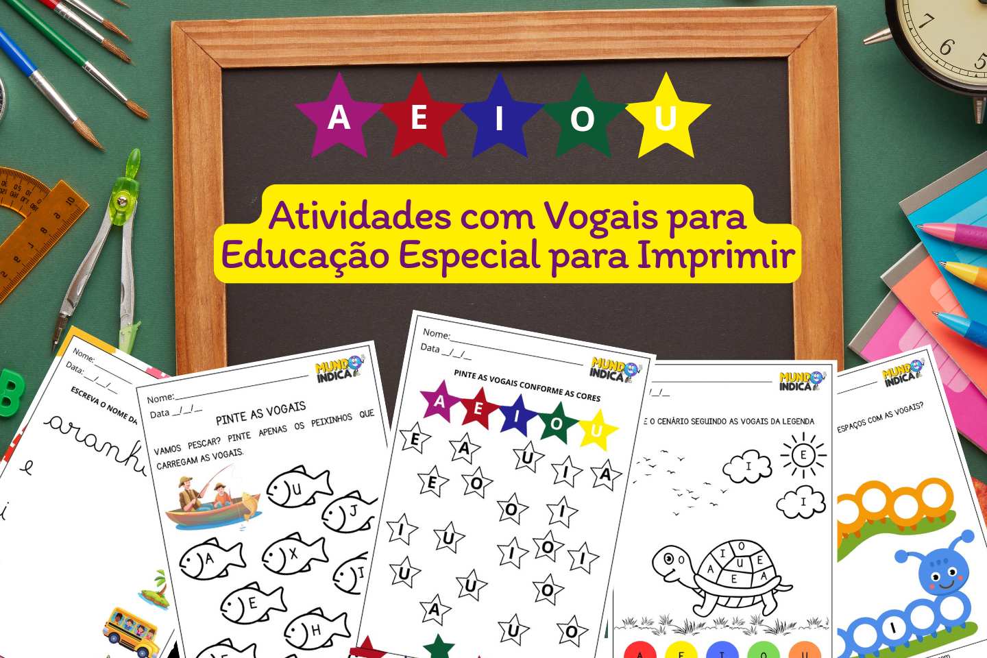 Atividades com Vogais para Educação Especial para Imprimir