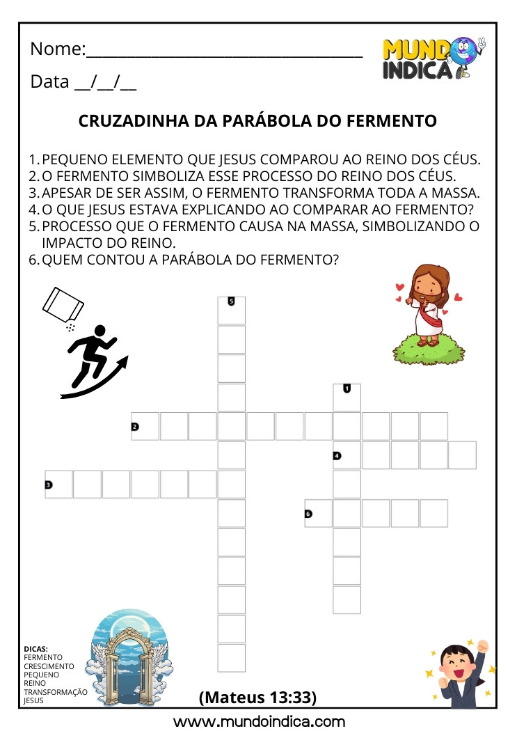 Cruzadinha Bíblica sobre a Parábola do Fermento para Imprimir