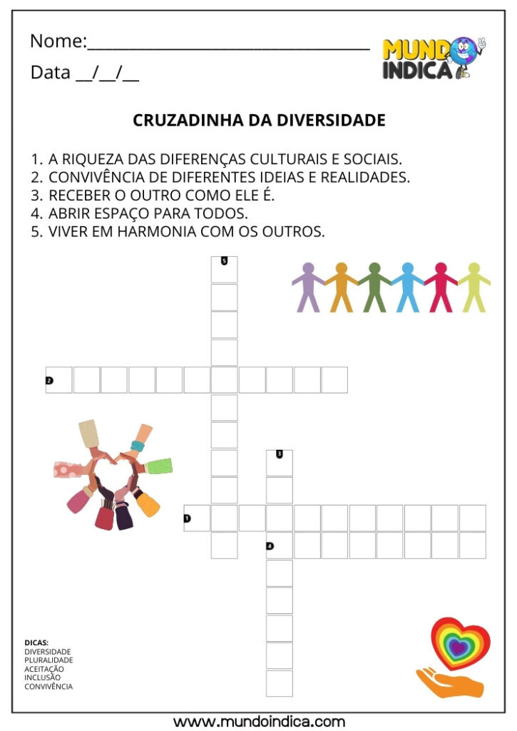 5 Cruzadinhas sobre Autismo e Inclusão para Imprimir