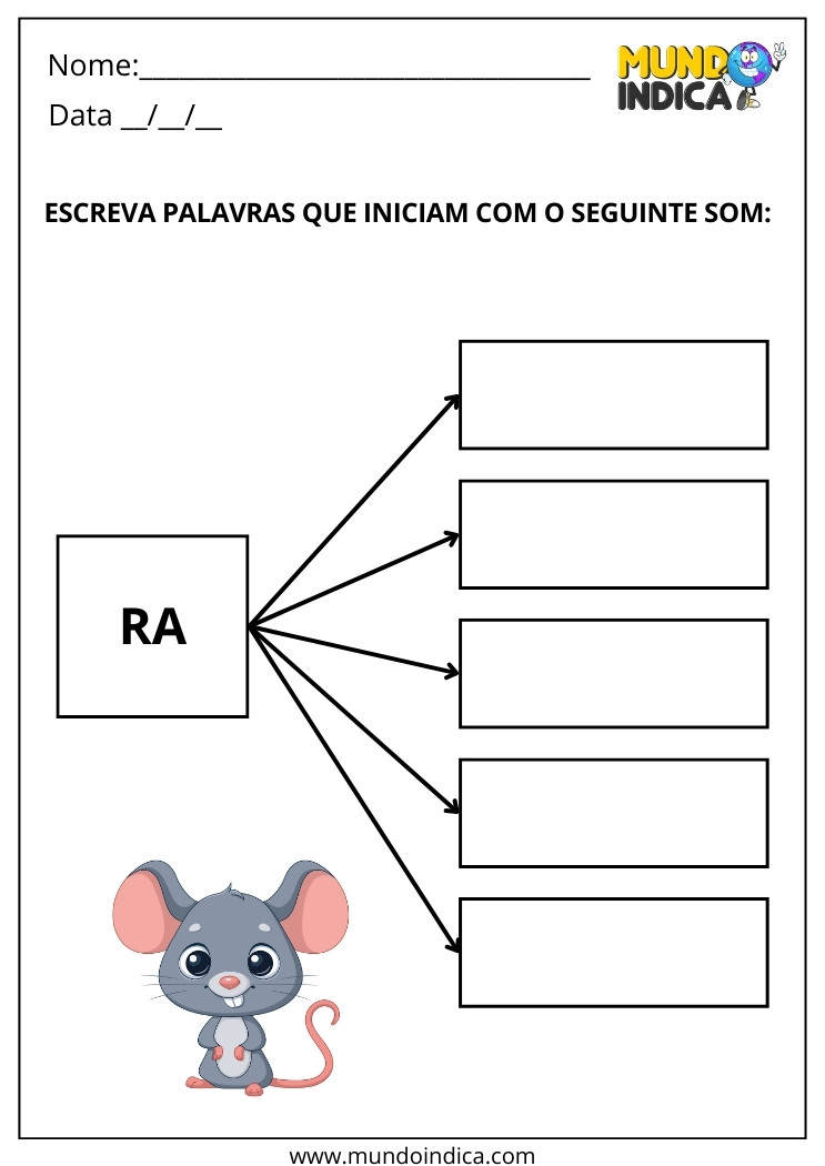 Atividade de Inclusão Português Escreva o Nome de Palavras que se Iniciam com o Som RA para Imprimir