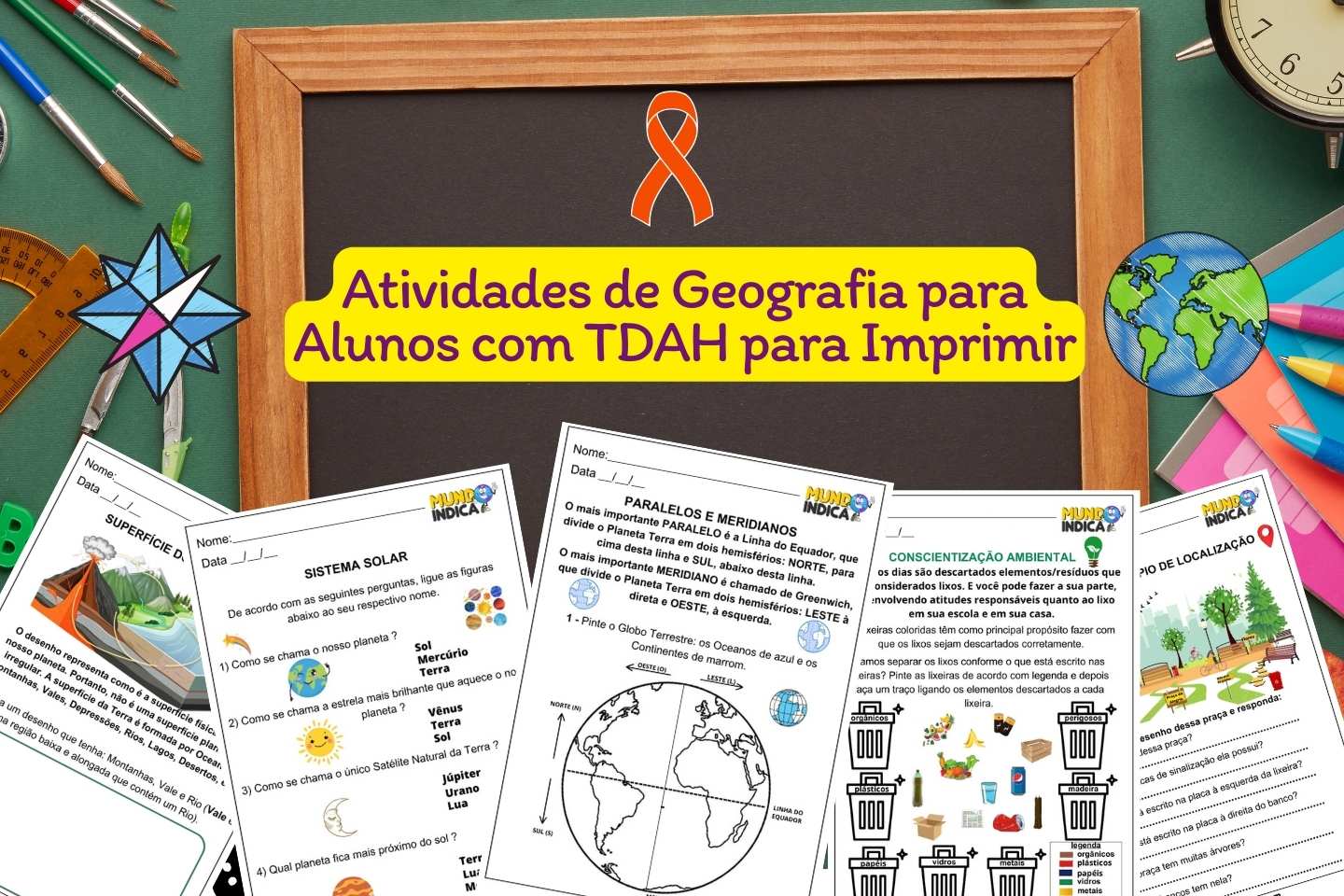 Atividades de Geografia para Alunos com TDAH para Imprimir