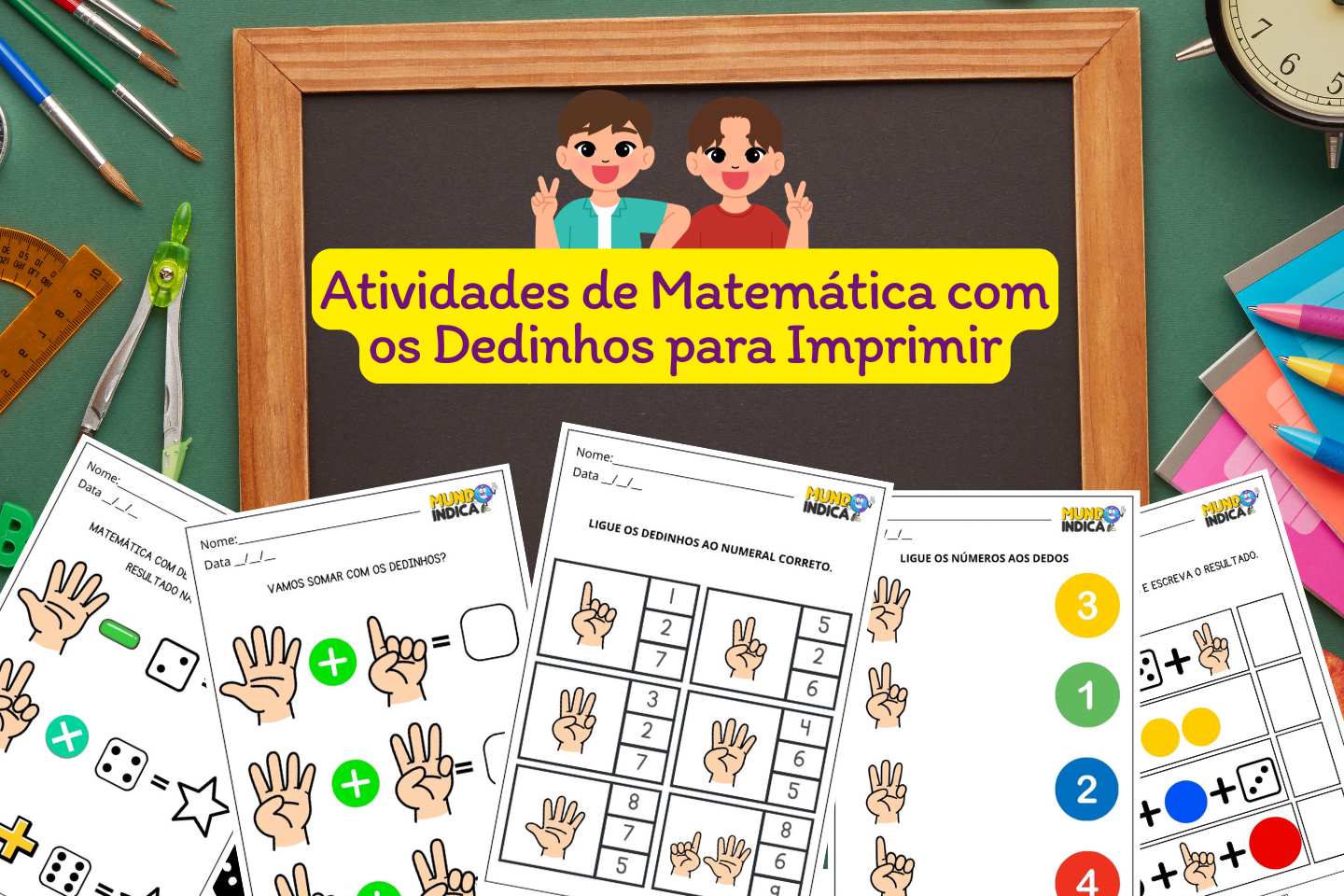 Atividades de Matemática com os Dedinhos para Imprimir