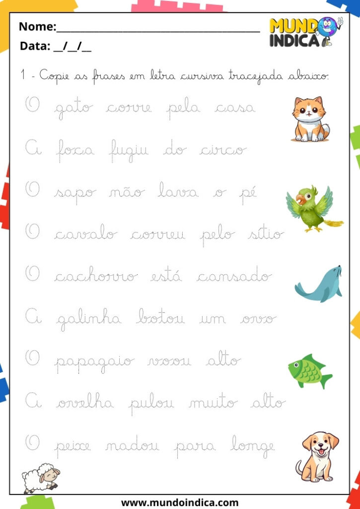 20 Atividades de Caligrafia para 1º Ano