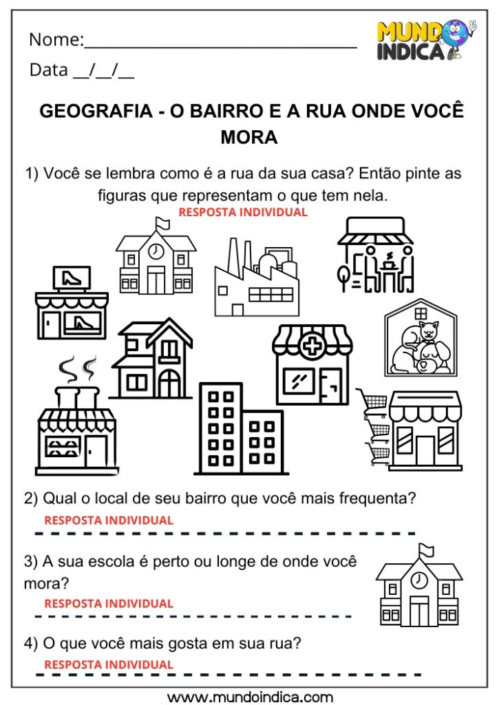 20 Atividades de Geografia para 1 ano Ensino Fundamental com Respostas