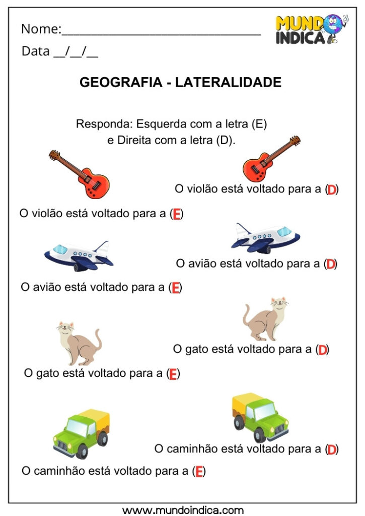 20 Atividades de Geografia para 1 ano Ensino Fundamental com Respostas