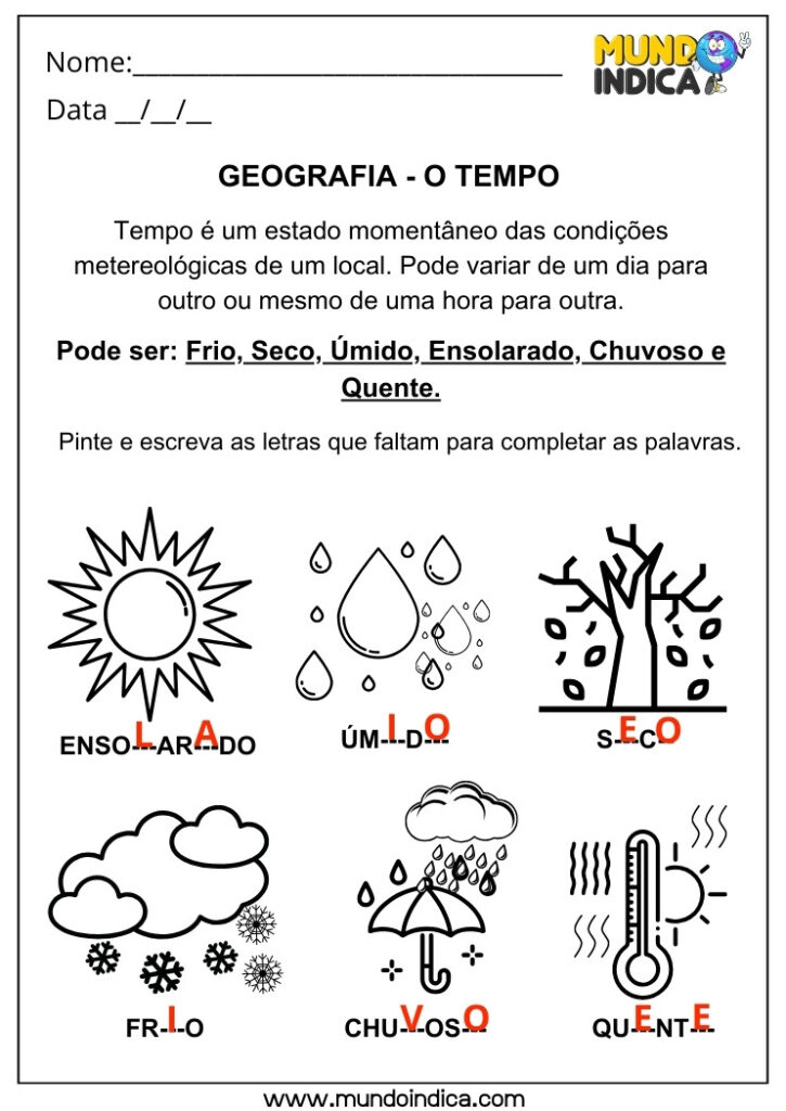 20 Atividades de Geografia para 1 ano Ensino Fundamental com Respostas