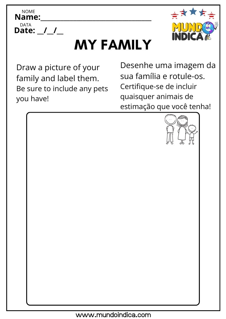 11 Atividades de Inglês My Family para Imprimir