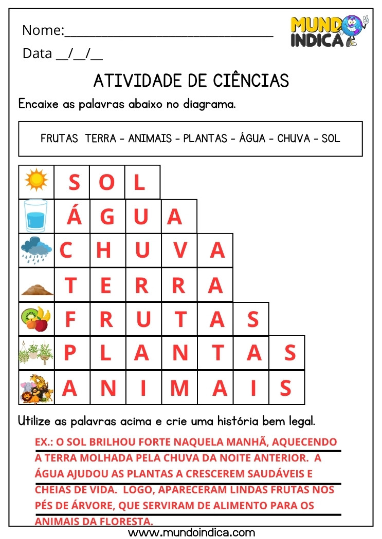 Atividade Lúdica de Ciências para 2 ano Ensino Fundamental com Respostas para Imprimir