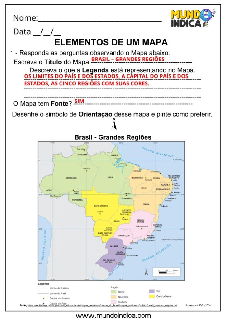 20 Atividades de Geografia para 4 ano Ensino Fundamental com Respostas