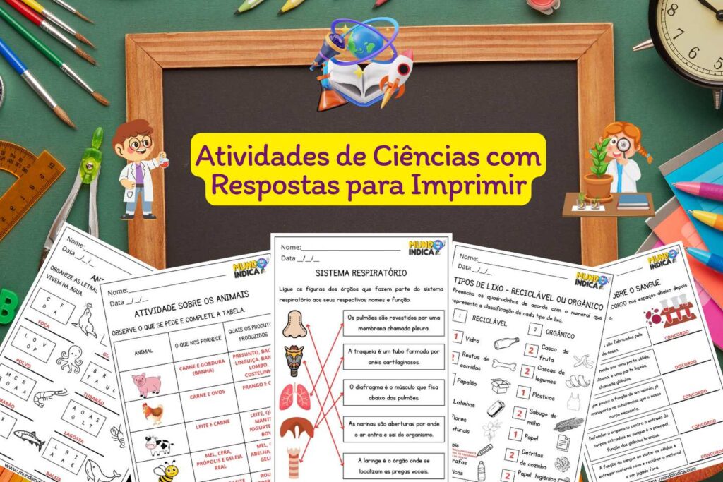 20 Atividades de Ciências com Respostas para Imprimir