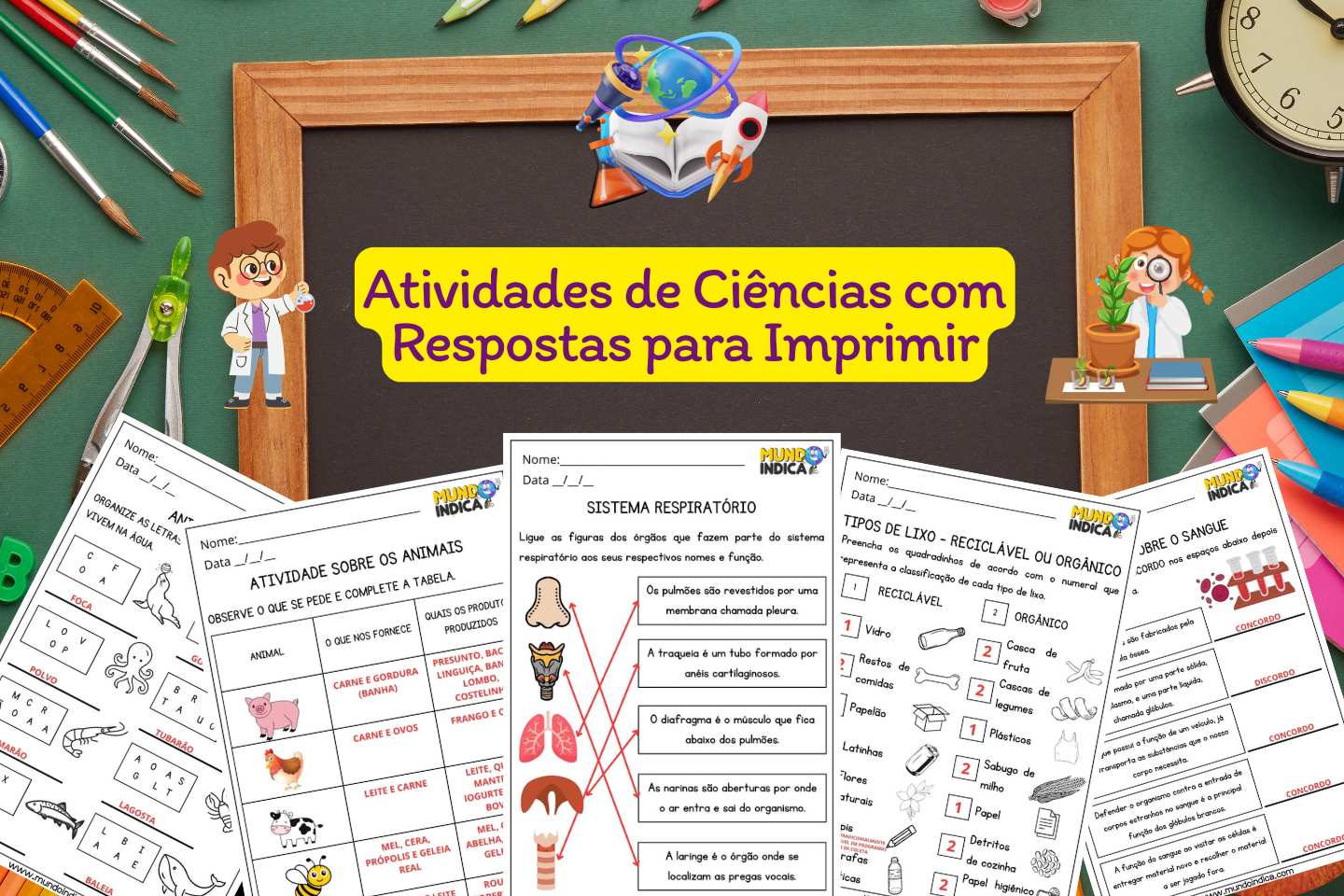 Atividades de Ciências com Respostas para Imprimir