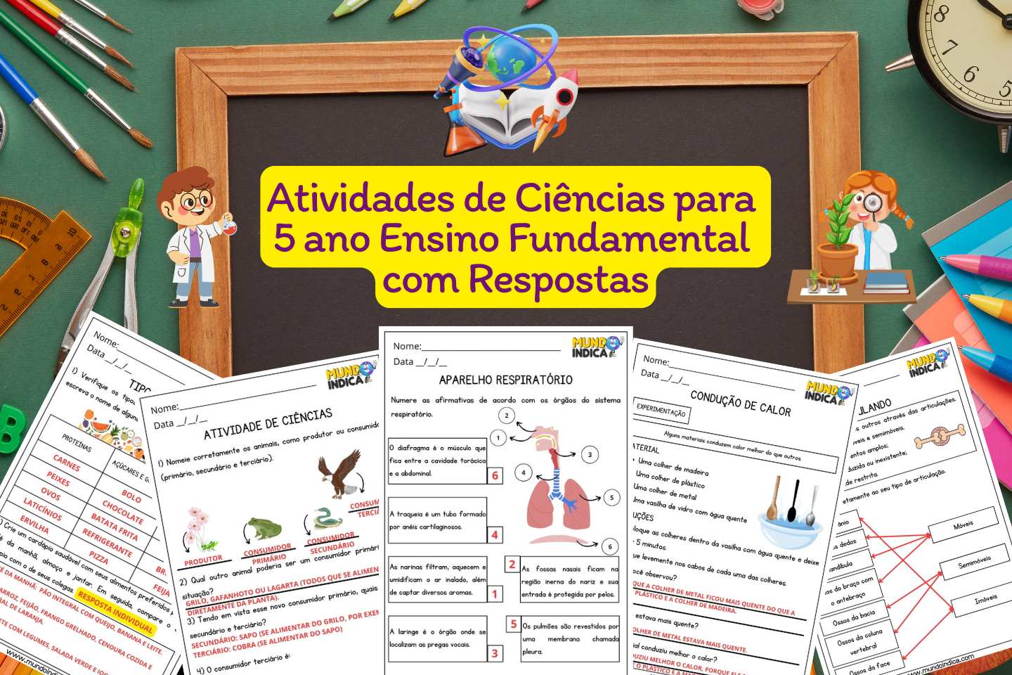 Atividades de Ciências para 5 ano Ensino Fundamental com Respostas