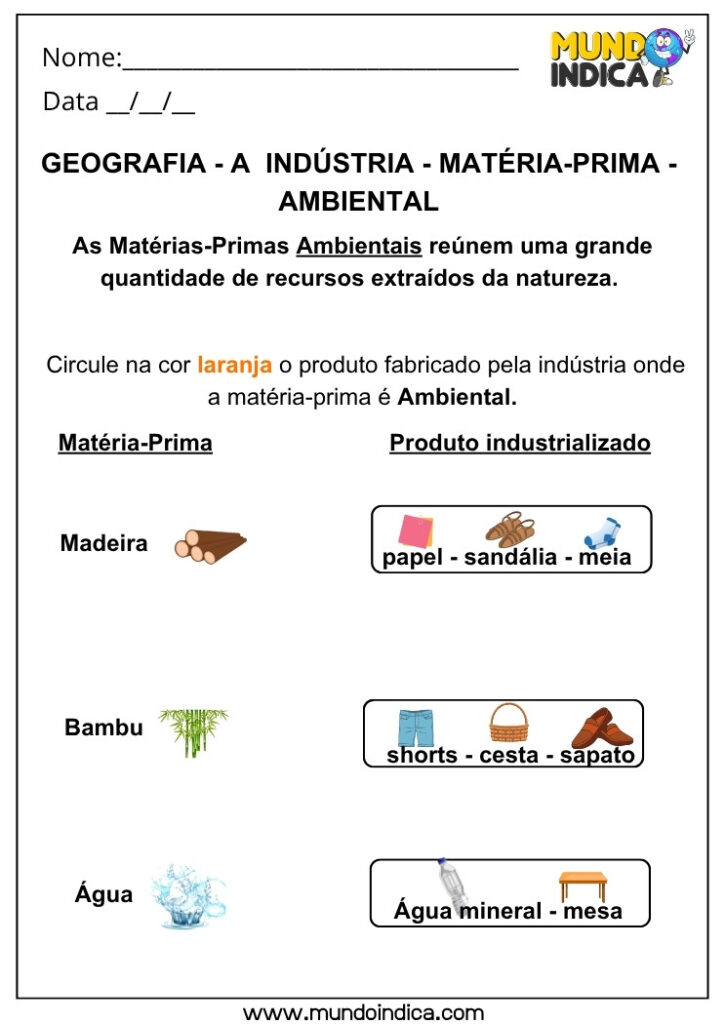 13 Atividades de Geografia sobre Recursos Naturais e Preservação ...