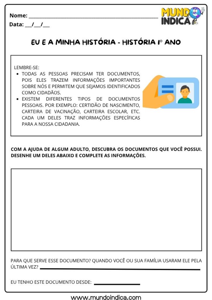 10 Atividades de História sobre Responsabilidades na Família, Escola e ...